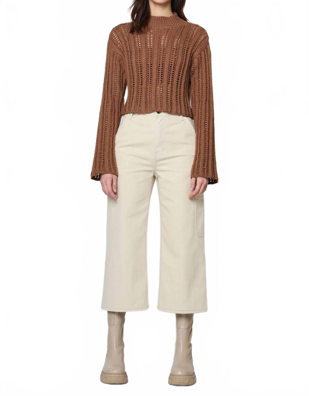 NEW ATELIER DELPHINE lousanne open knit top in warm brown